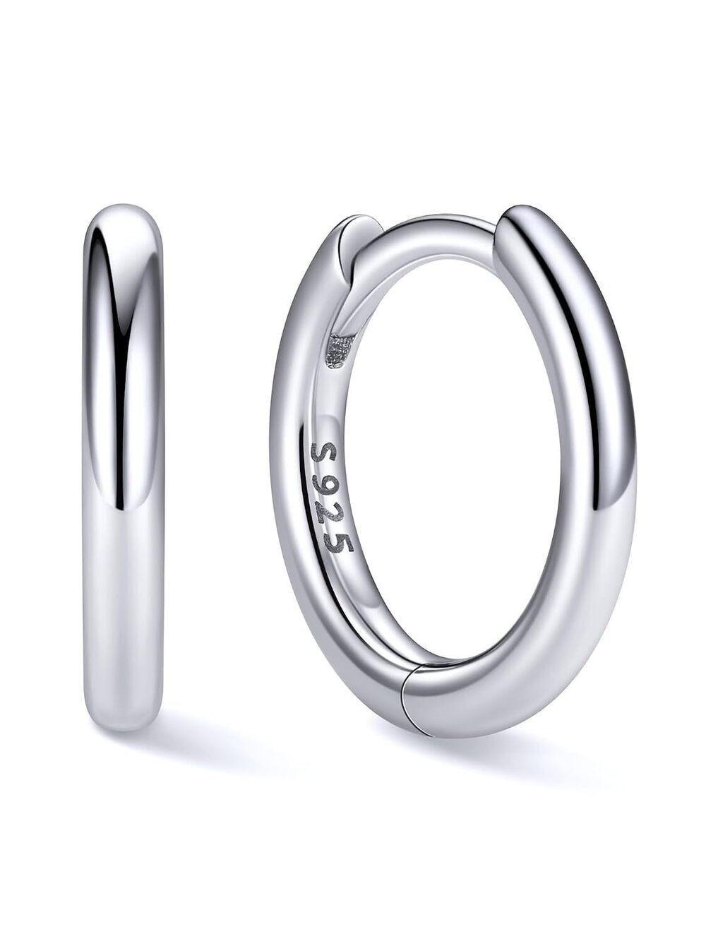 Dainty 8MM Sterling Silver Huggie Hoops for Women